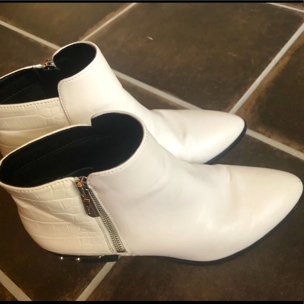 White Sam Edelman Vegan Leather Booties